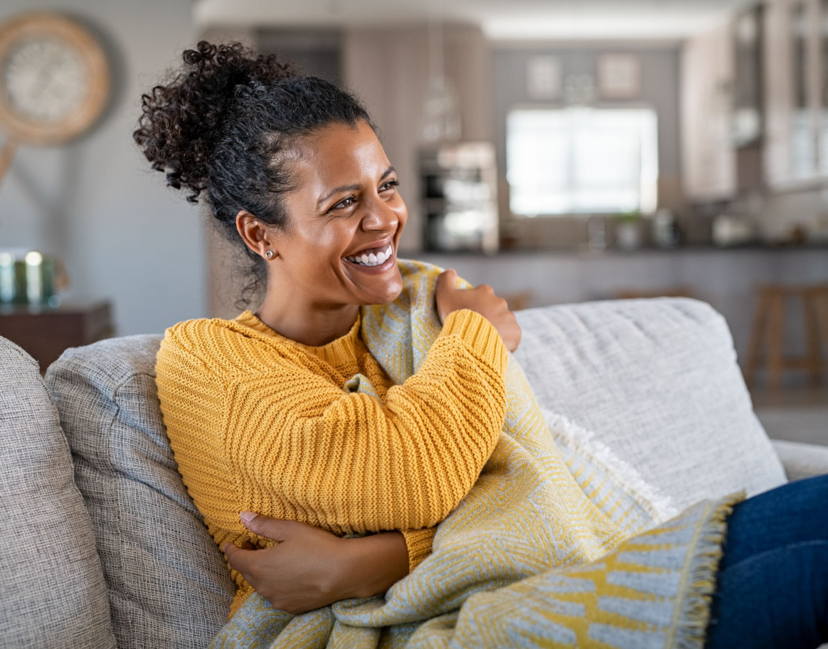 Woman relaxing at home