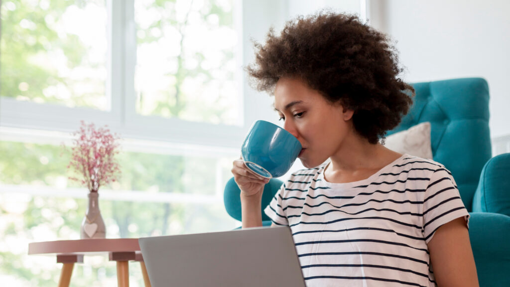 Woman browsing on laptop