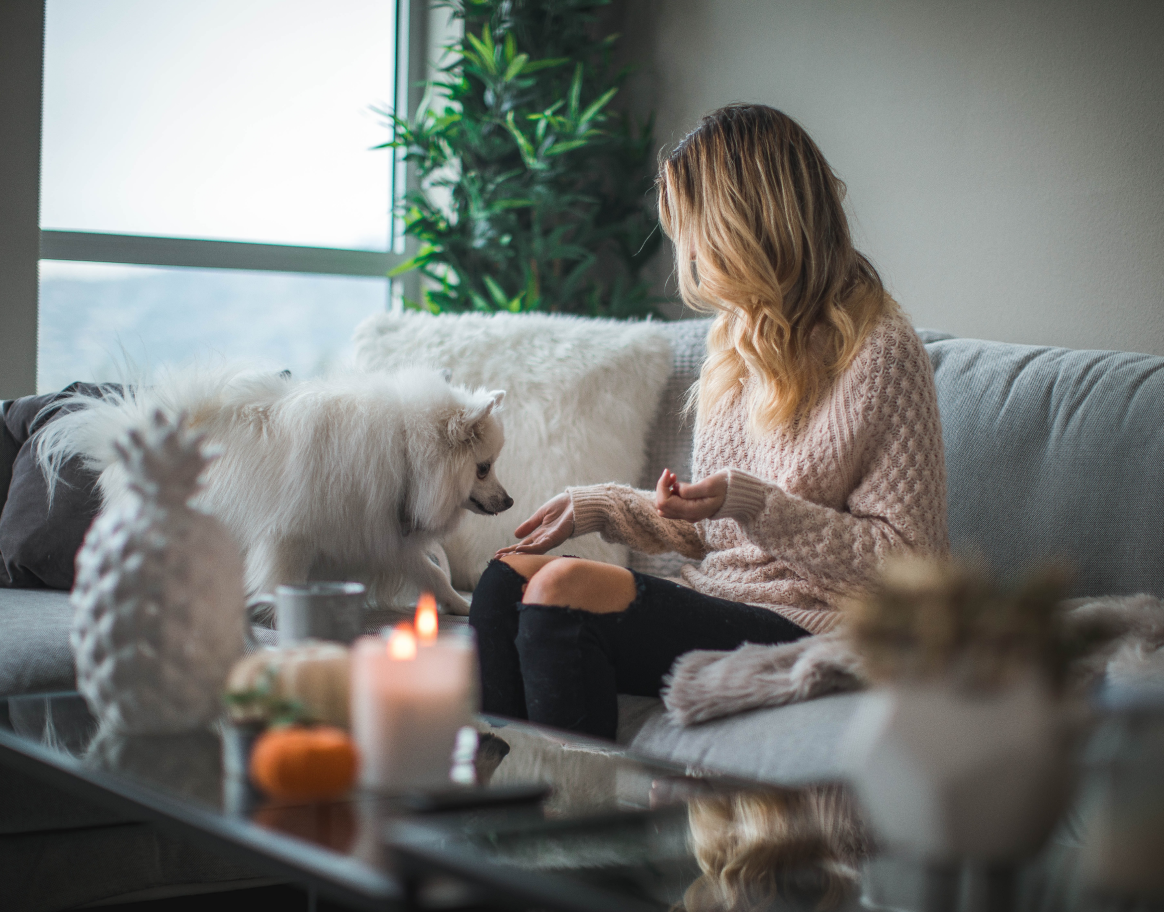 Woman on couch